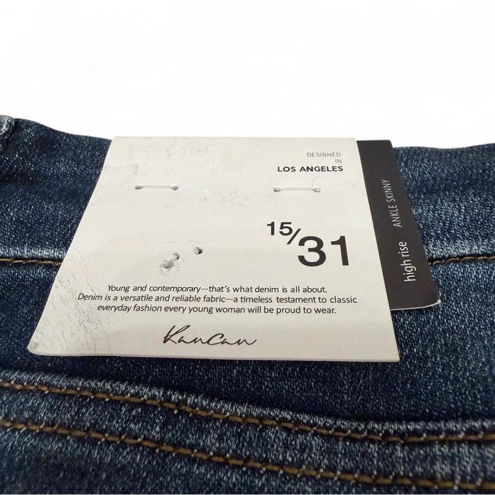 KanCan Sophia High Rise Ankle Skinny Women 15/31 Frayed Raw Hem Casual Dark Wash - Picture 5 of 8